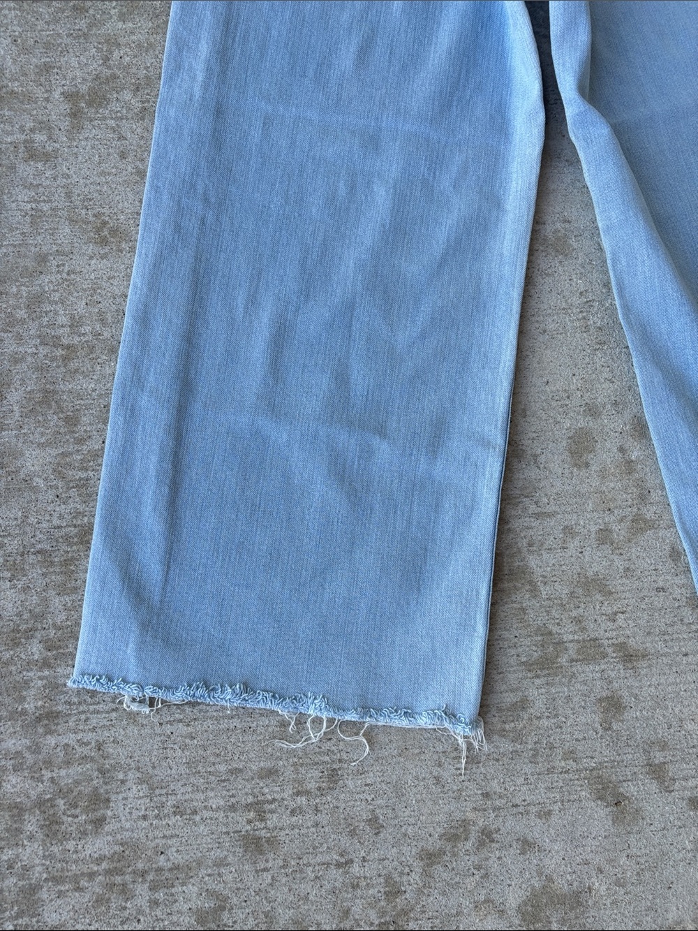 a.n.a Light Blue High Rise Wide-Leg Crop Jeans with Raw Hem - Picture 13 of 13